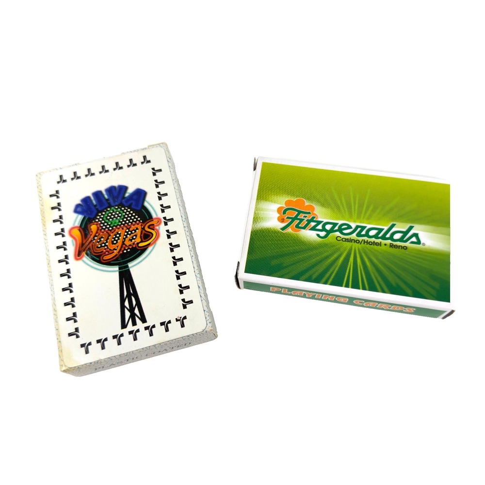 Vintage Collectible‎ Lot Of 2 Casino Playing Cards Viva Vegas Fitzgeralds Reno